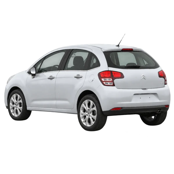 Citroën C3 2014 argent, vue trois-quarts arrière (orienté vers la gauche)