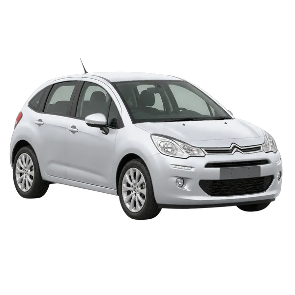 Citroën C3 2015 argent, vue trois-quarts avant (orienté vers la gauche)