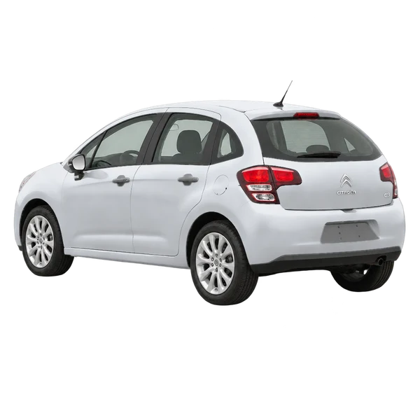 Citroën C3 2015 argent, vue trois-quarts arrière (orienté vers la gauche)