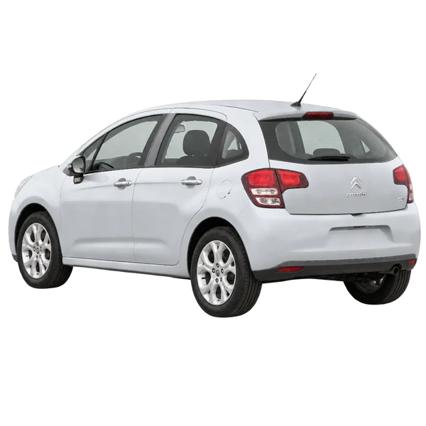 2016 Citroën C3 in Silber, Ansicht: Dreiviertelansicht von hinten (nach links gerichtet)