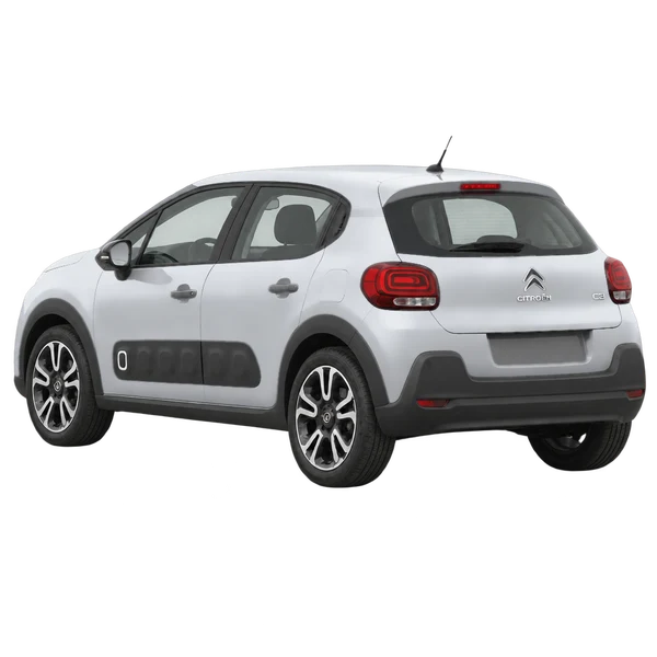 2017 Citroën C3 in Silber, Ansicht: Dreiviertelansicht von hinten (nach links gerichtet)