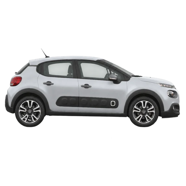 2017 Citroën C3 in Silber, Ansicht: Seite (nach rechts gewandt)
