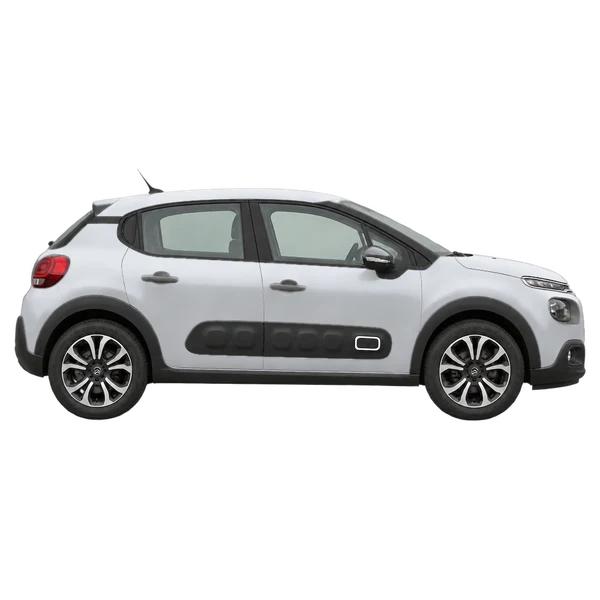 Citroën C3 2019 باللون فضي، منظر منظر جانبي (باتجاه اليمين)