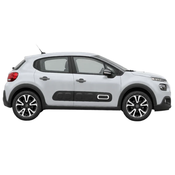Citroën C3 2020 باللون فضي، منظر منظر جانبي (باتجاه اليمين)