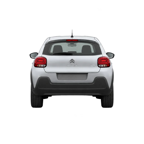 Citroën C3 2022 باللون فضي، منظر من الخلف