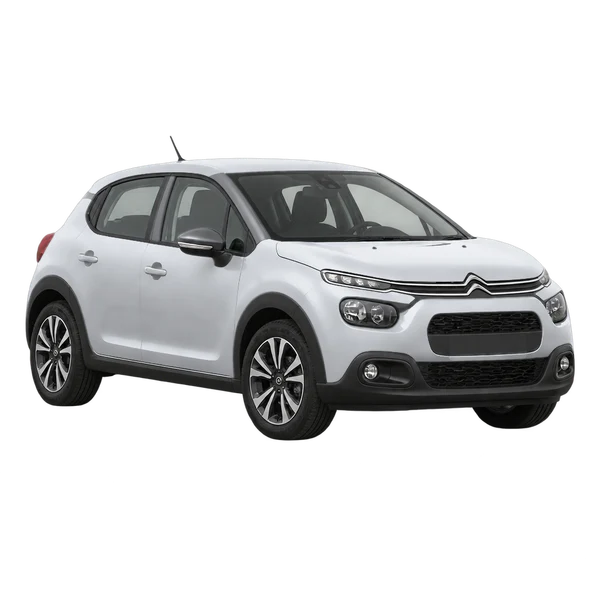Citroën C3 2023 prata, vista dianteira em três quartos (voltada para a esquerda)