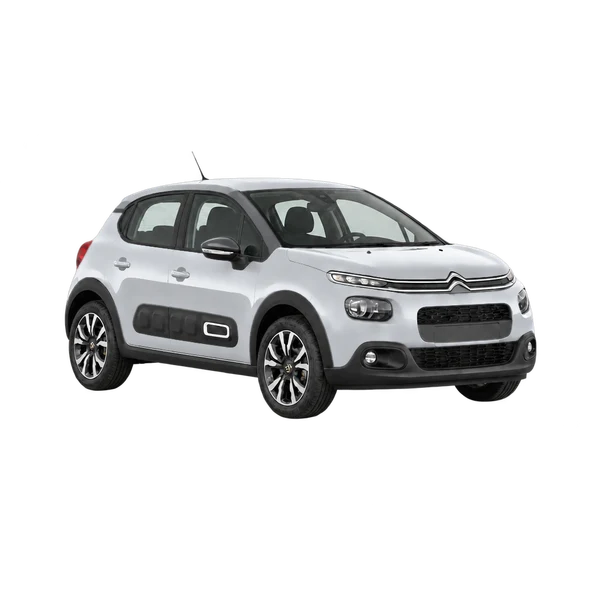 Citroën C3 2023 prata, vista três quartos dianteiro (voltado para a direita)