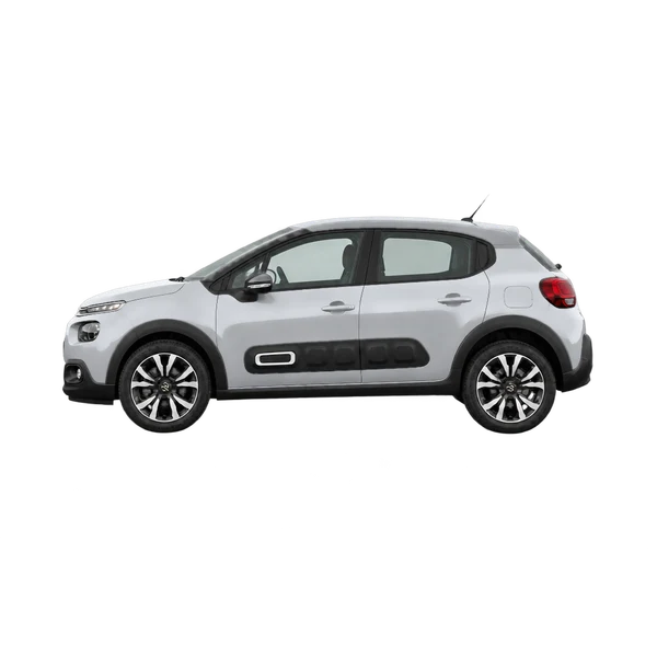 Citroën C3 2023 prata, vista lateral (voltada para a esquerda)