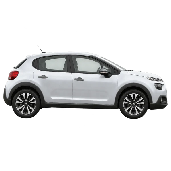 Citroën C3 2023 prata, vista lateral (voltada para a direita)