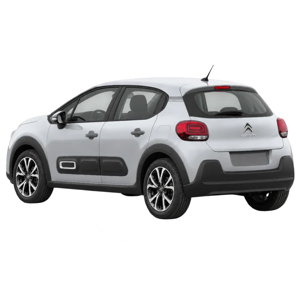 silver 2026 Citroën C3 rear three-quarter (facing left) view