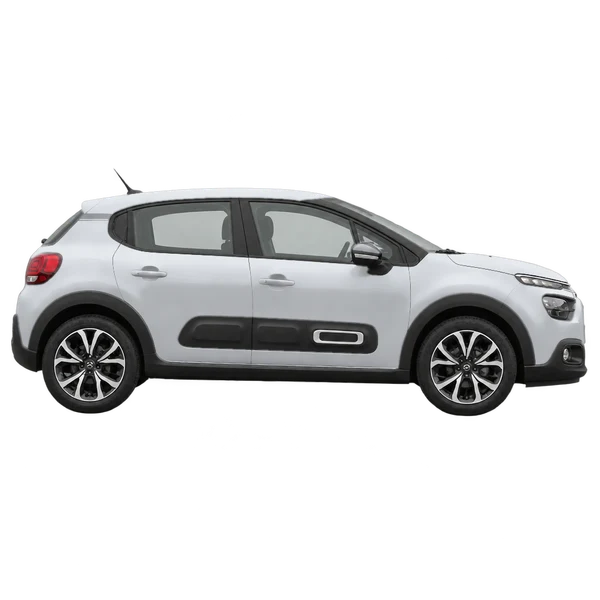 silver 2026 Citroën C3 side (facing right) view