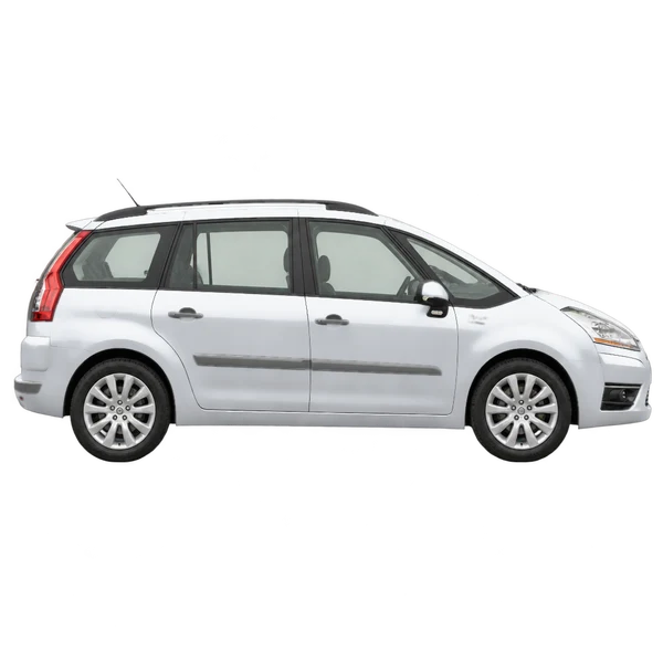 Citroën C4 Picasso 2010 argent, vue profil (tourné vers la droite)