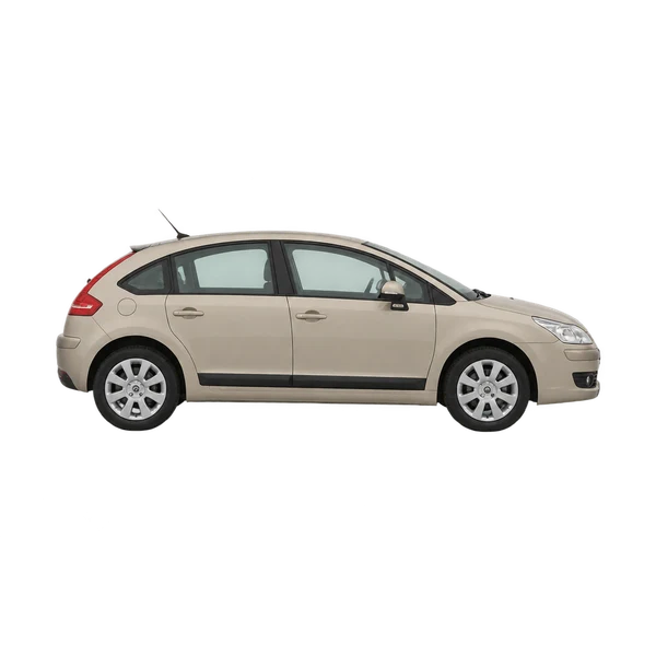 Citroën C4 2008 باللون بيج، منظر منظر جانبي (باتجاه اليمين)