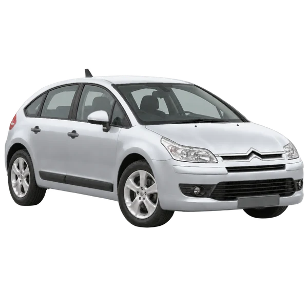 Citroën C4 2009 prata, vista três quartos dianteiro (voltado para a direita)