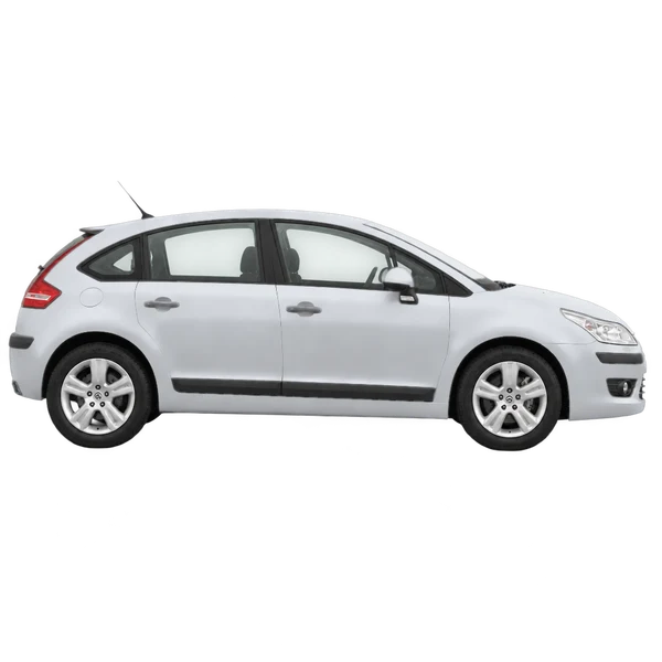 Citroën C4 2010 argent, vue profil (tourné vers la droite)