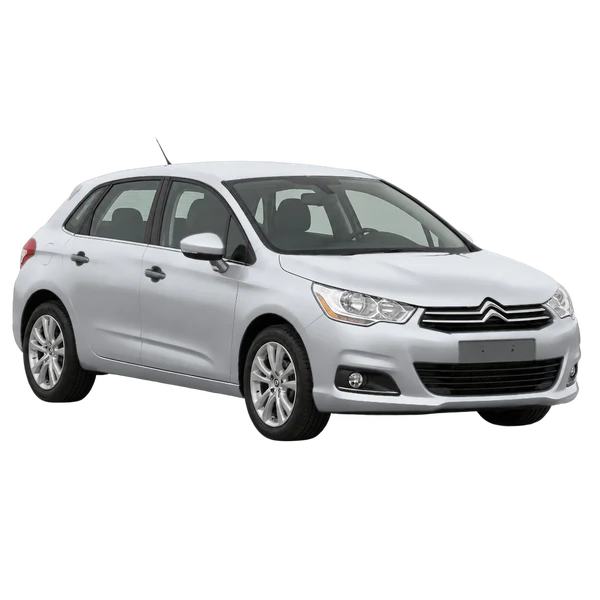 Citroën C4 2012 argent, vue trois-quarts avant (orienté vers la gauche)