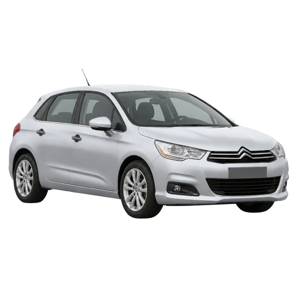 Citroën C4 2013 argent, vue trois-quarts avant (orienté vers la gauche)