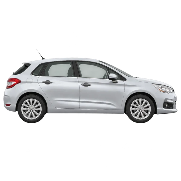 Citroën C4 2014 argent, vue profil (tourné vers la droite)