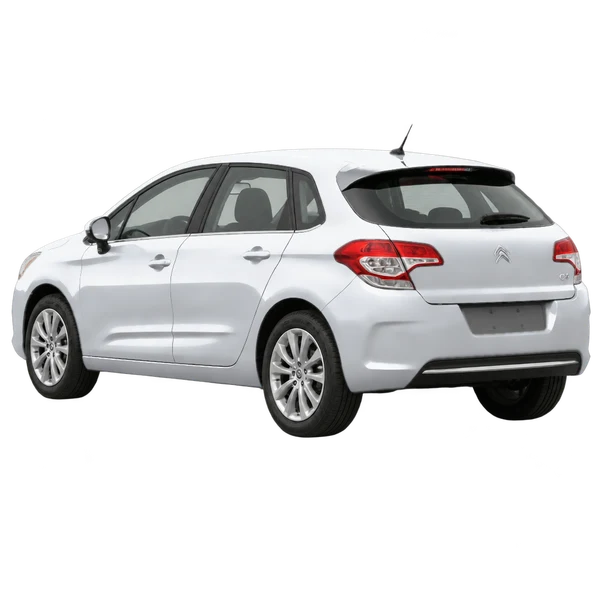 Citroën C4 2015 argent, vue trois-quarts arrière (orienté vers la gauche)