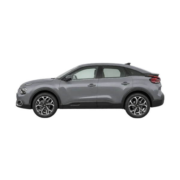 Citroën C4 2022 باللون رمادي، منظر جانبي (متجه إلى اليسار)