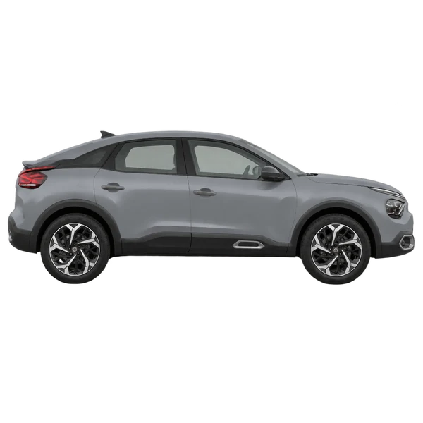 Citroën C4 2022 باللون رمادي، منظر منظر جانبي (باتجاه اليمين)