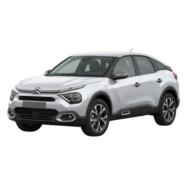 Citroën C4 2023 argent, vue trois-quarts avant (orienté vers la gauche)