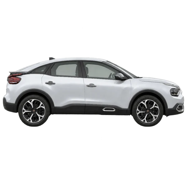 Citroën C4 2024 argent, vue profil (tourné vers la droite)