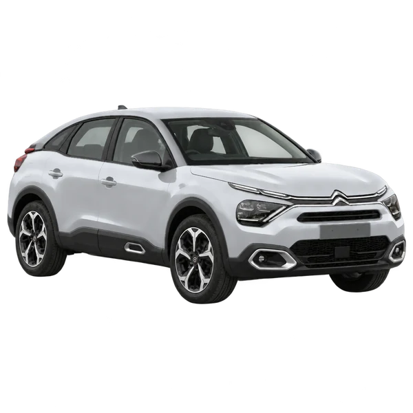Citroën C4 2025 argent, vue trois-quarts avant (orienté vers la droite)