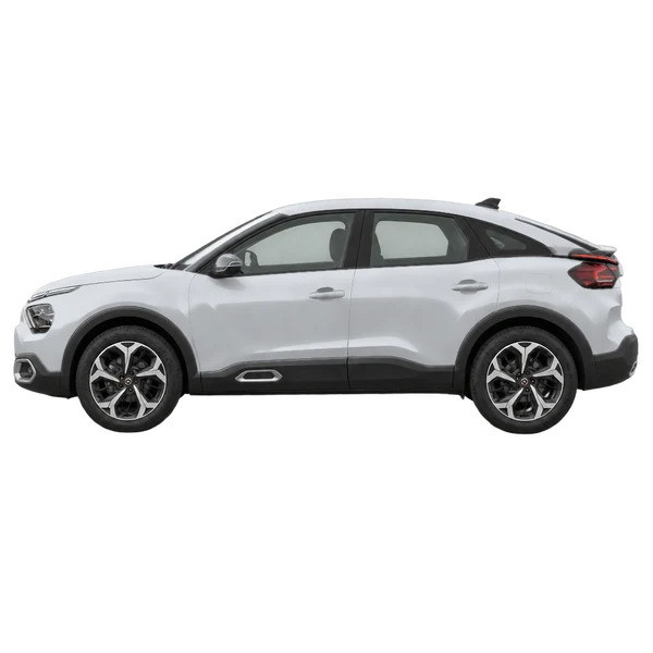 Citroën C4 2025 prata, vista lateral (voltada para a esquerda)