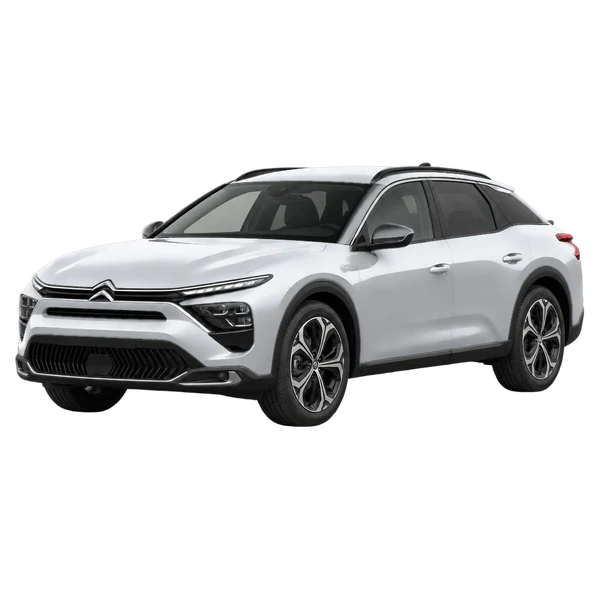 Citroën C5 X 2025 prata, vista dianteira em três quartos (voltada para a esquerda)