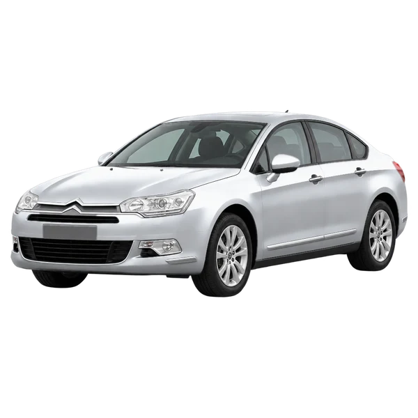 Citroën C5 2008 prata, vista dianteira em três quartos (voltada para a esquerda)