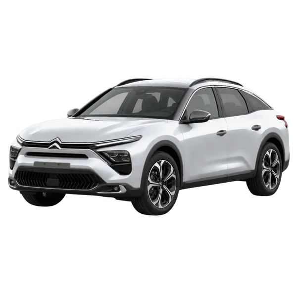 Citroën C5 2023 prata, vista dianteira em três quartos (voltada para a esquerda)