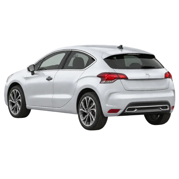 Citroën DS4 2018 prata, vista três quartos traseira (voltada para a esquerda)