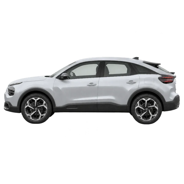 Citroën E-C4 2025 prata, vista lateral (voltada para a esquerda)