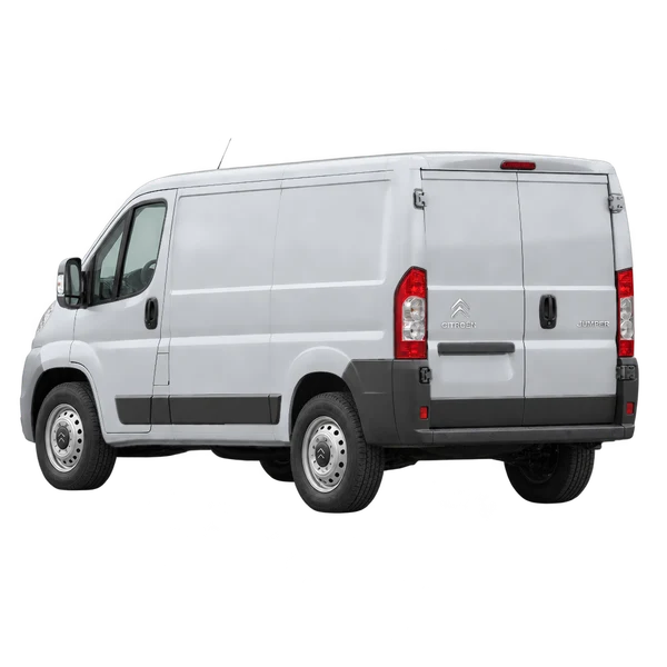 Citroën Jumper 2012 prata, vista três quartos traseira (voltada para a esquerda)