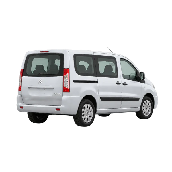 Citroën Jumpy 2007 argent, vue trois-quarts arrière (tourné vers la droite)
