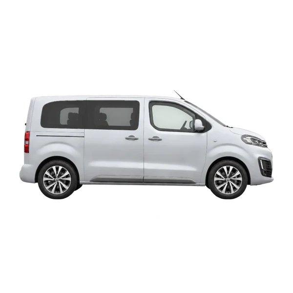 Citroën Spacetourer 2018 باللون فضي، منظر منظر جانبي (باتجاه اليمين)
