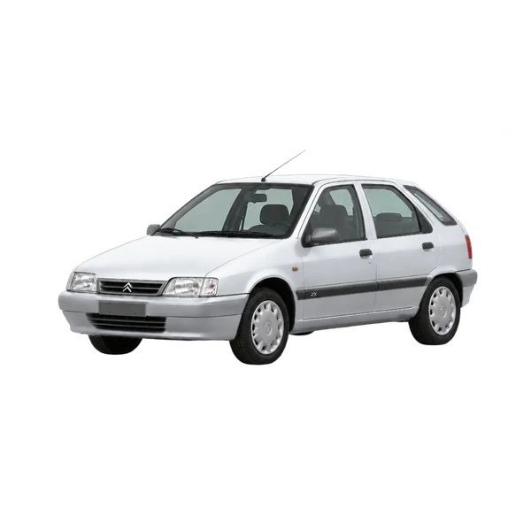 silver 1997 Citroën ZX 1.4I front three-quarter (facing left) view