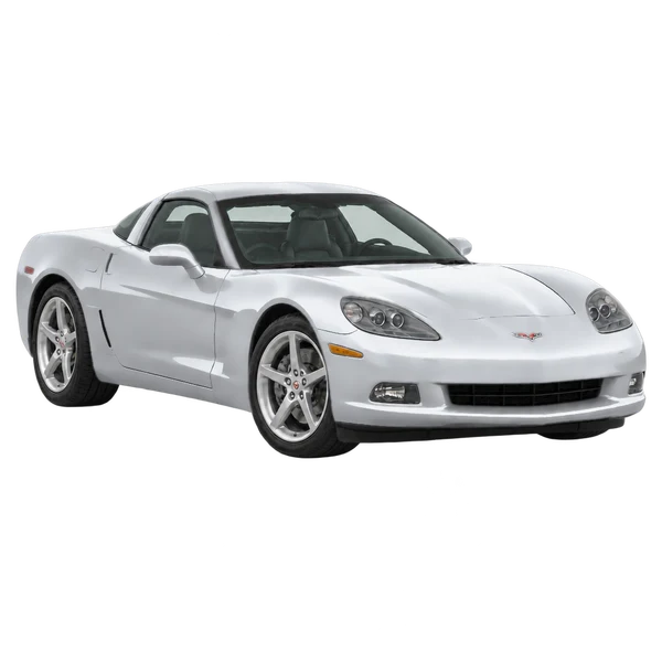 Corvette C6 2010 argent, vue trois-quarts avant (orienté vers la droite)