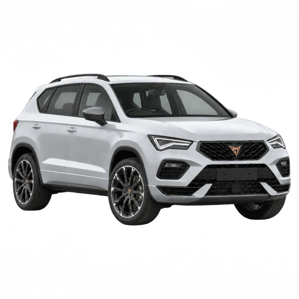 Cupra Ateca 2023 prata, vista três quartos dianteiro (voltado para a direita)