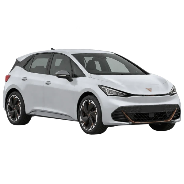Cupra Born 2021 prata, vista três quartos dianteiro (voltado para a direita)