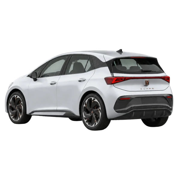 Cupra Born 2021 prata, vista três quartos traseira (voltada para a esquerda)