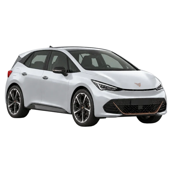 Cupra Born 2022 prata, vista três quartos dianteiro (voltado para a direita)