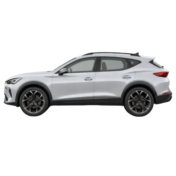 Cupra Formentor 2025 prata, vista lateral (voltada para a esquerda)