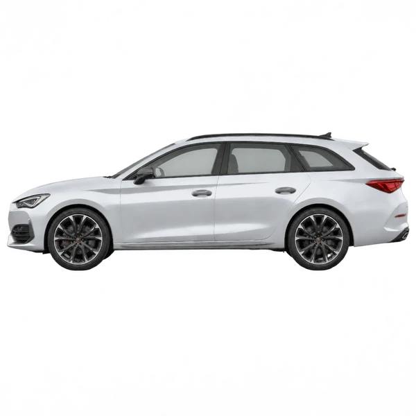 2022 Cupra Leon Sportstourer in Silber, Ansicht: Seite (nach links gerichtet)