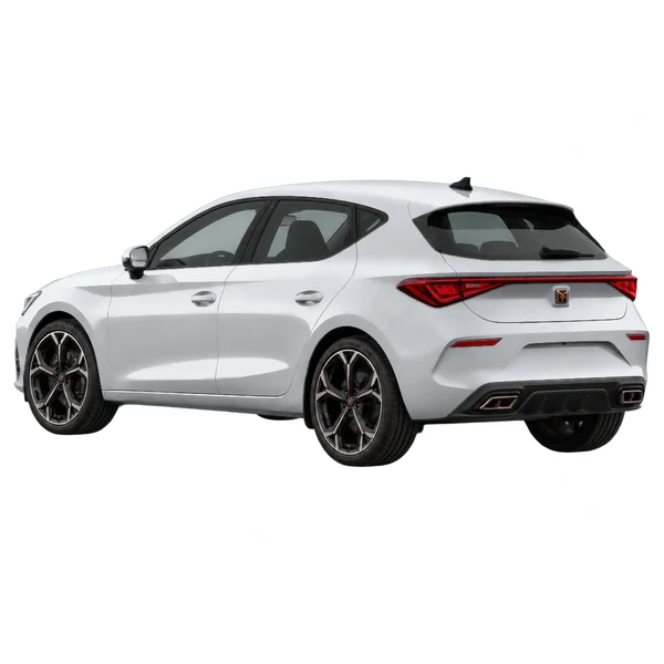 シルバーの2022 Cupra Leon(リア斜め(左向き)ビュー)