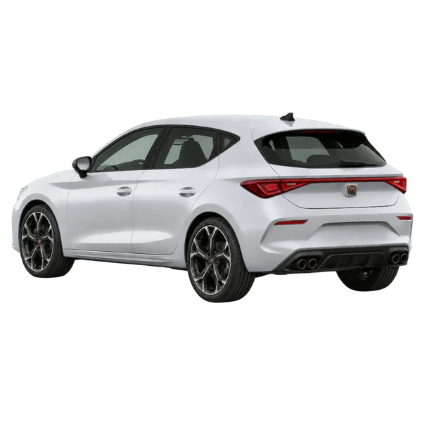 シルバーの2023 Cupra Leon(リア斜め(左向き)ビュー)