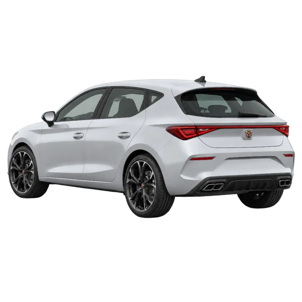 シルバーの2025 Cupra Leon(リア斜め(左向き)ビュー)