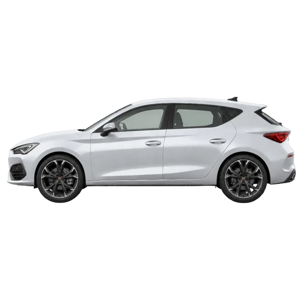 Cupra Leon 2025 prata, vista lateral (voltada para a esquerda)