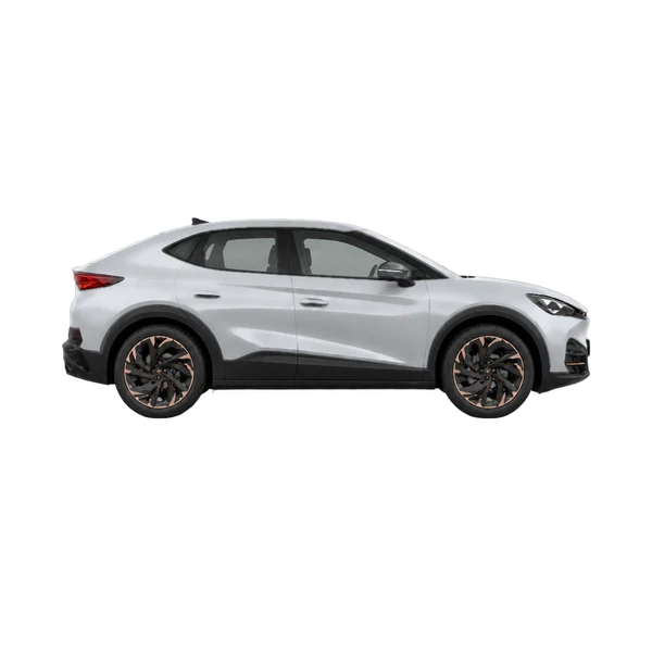 silver 2024 Cupra Tavascan side (facing right) view